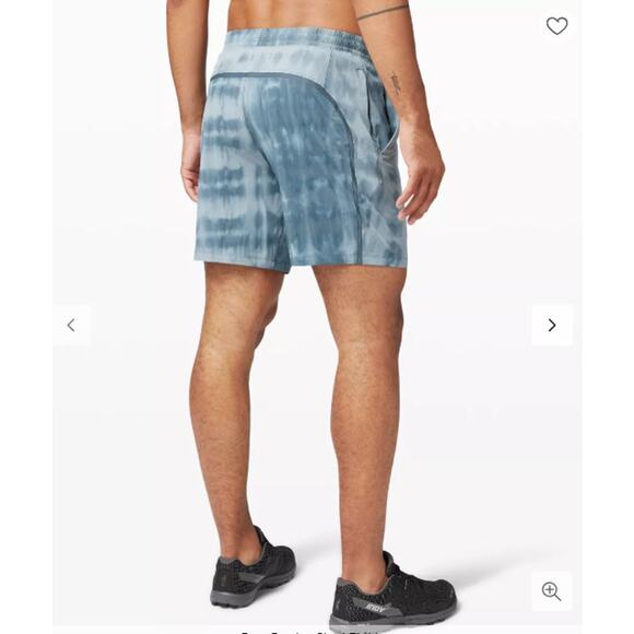 Lululemon Shorts Men Medium Pace Breaker Blue Tie Dye Athletic Running Gym - Picture 3 of 10